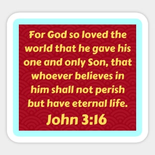 Bible Verse John 3:16 Sticker